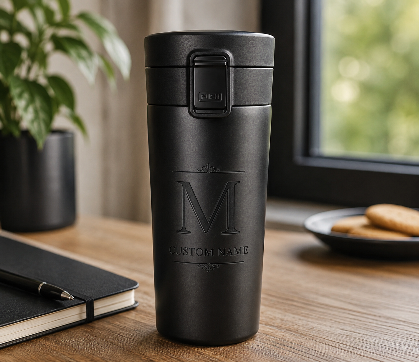Personalized Engraved Travel Mug – Custom Monogram Insulated Coffee Tumbler with Name - Image 3