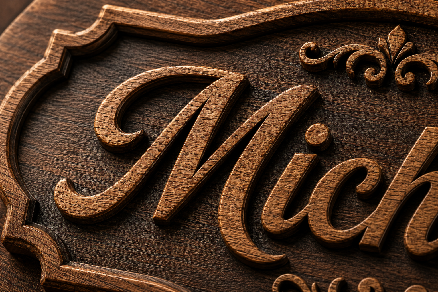 Personalized Wooden Name Sign – Custom Carved Family Name Plaque Wall Decor - Image 2