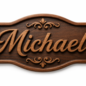 Personalized Wooden Name Sign – Custom Carved Family Name Plaque Wall Decor