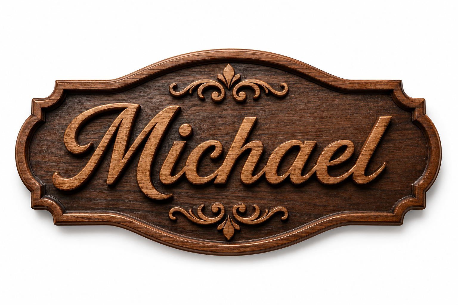 Personalized Wooden Name Sign – Custom Carved Family Name Plaque Wall Decor
