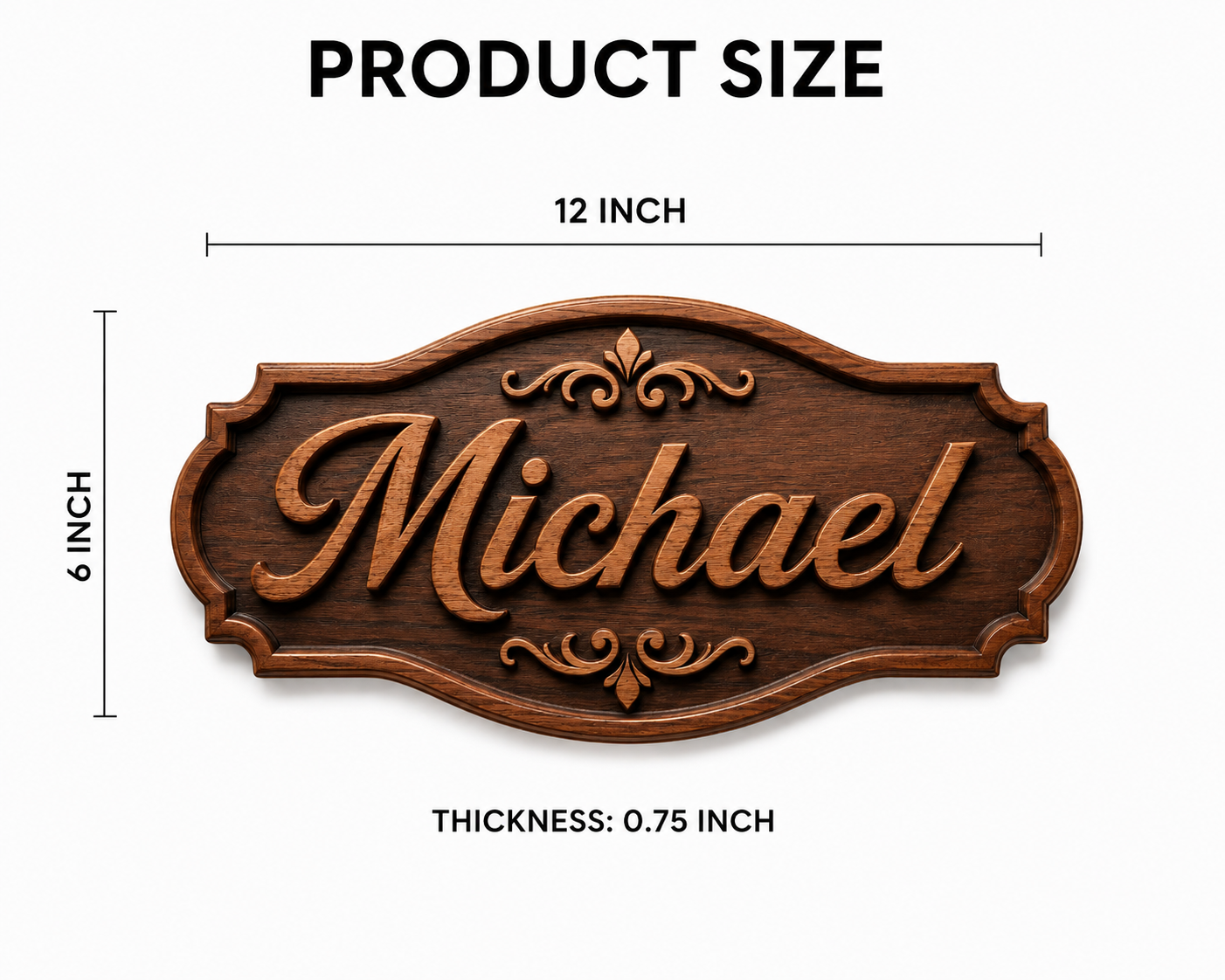 Personalized Wooden Name Sign – Custom Carved Family Name Plaque Wall Decor - Image 4