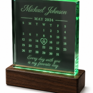 Personalized Acrylic LED Calendar Plaque – Custom Date Night Light Keepsake Gift