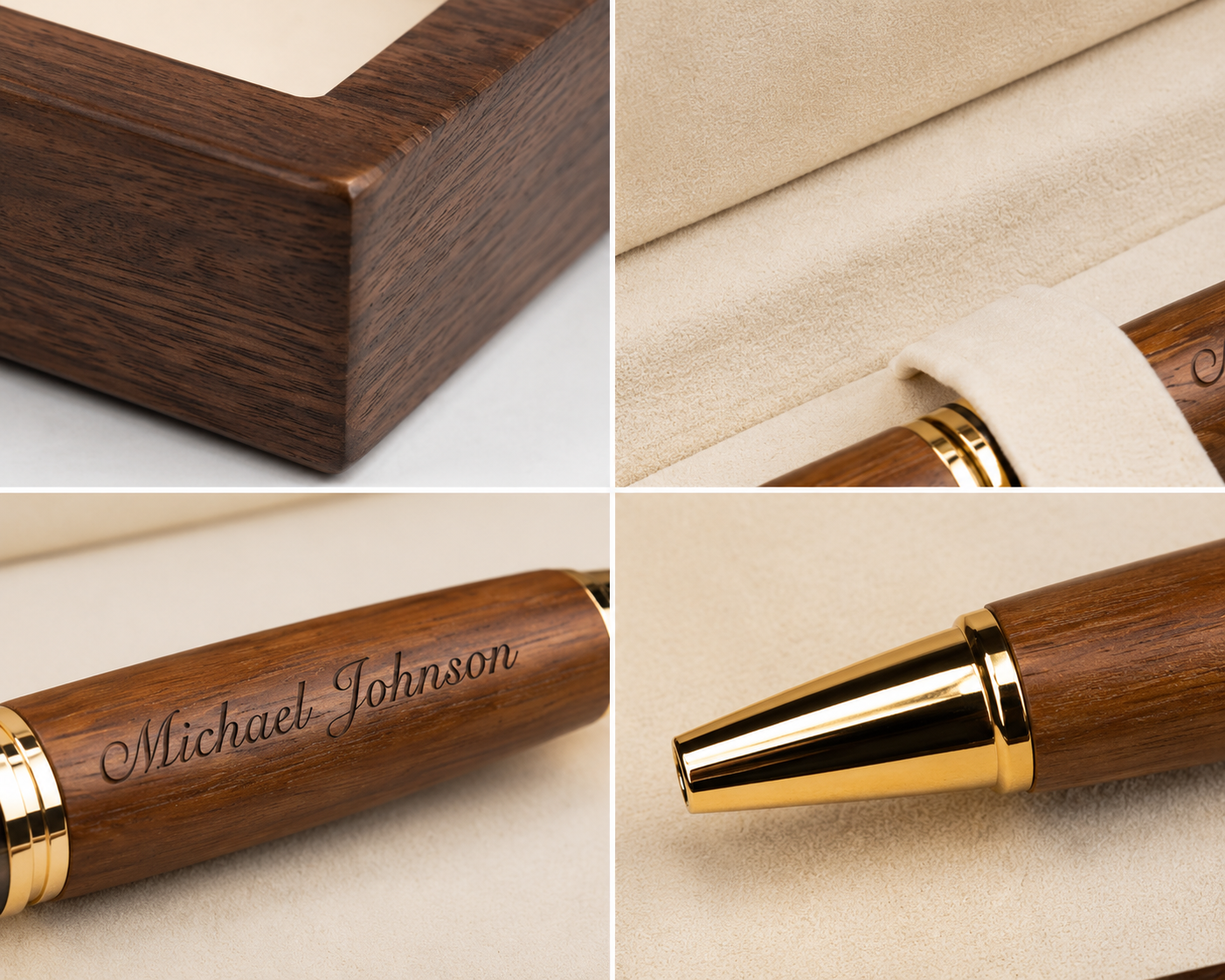 Personalized Engraved Wooden Pen Gift Box – Custom Luxury Executive Pen with Message Case - Image 2