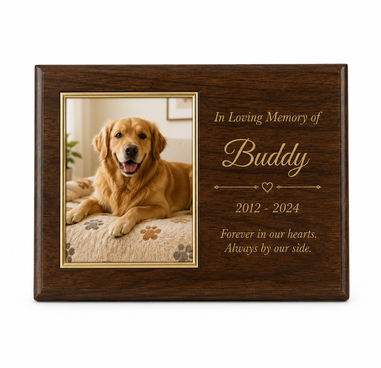 Personalized Pet Memorial Plaque – Custom Pet Remembrance Photo Frame Keepsake Gift