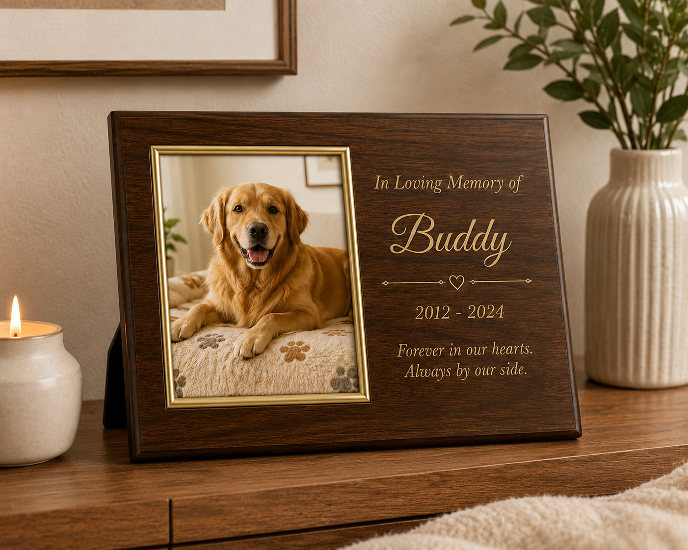 Personalized Pet Memorial Plaque – Custom Pet Remembrance Photo Frame Keepsake Gift - Image 3